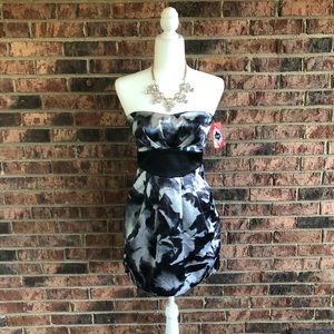 ✨5/$15 { TRIXXI } NWT Strapless Black Gray Mini Dress